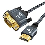Thsucords Trenzado Cable HDMI a VGA 1M Macho a Macho compatible con 720p/1080p Computadora, Escritorio, Portátil, PC, Monitor, Proyector