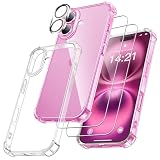 FLLAO 4 en 1 Funda para iPhone 16 6.1', Transparente