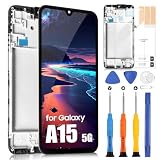 Pantalla para Samsung Galaxy A15 LCD Pantalla para Galaxy A15 4G/5G SM-A155F SM-A156B Touch Screen Digitizer Full Assembly con Kit de reparación (6,5', Negro con Marco)