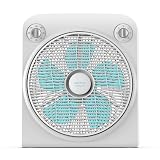 Cecotec Ventilador de Suelo Blanco 6000 Power Box Cool. Motor de Cobre, 50W, Diámetro 12' con 5 Aspas, Rejilla Giratoria, 3 Velocidades, Temporizador 2h, Uso Sencillo y Seguro