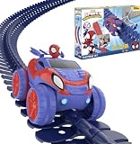 Smoby- Flextreme Spidey, Pistas Flexibles para Coche de Spidey, Incluye Coche con Luces, 184 tramos, Hasta 4,4m de Pìsta (7600180918)