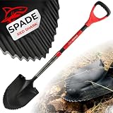 STREND PRO Premium RedShark Pala de Punta | Mango de Fibra de Vidrio | Empuñadura en D | 1150 mm | Acero al Carbono