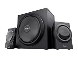 Trust Yuri Altavoces PC Gaming 2.1 con Subwoofer, 120W, Negro | Jack 3,5 mm, Gestión de la Alimentación Inteligente, Sistema de Altavoces para Ordenador, Portátil, Smartphone, Tablet