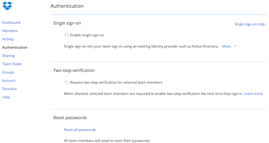 Require two-step verification