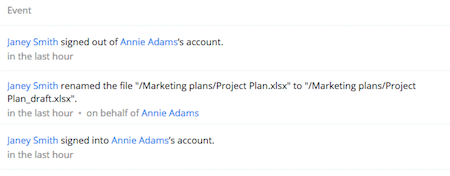 Sign in as activity log