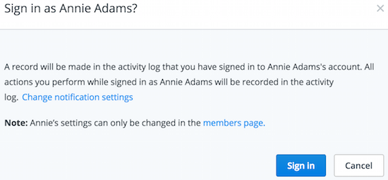 Verify you want to sign in as user