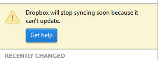 Dropbox will stop syncing soon because it can't update