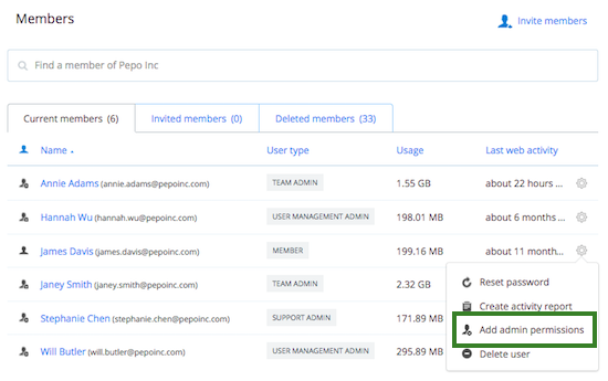 Add admin permissions