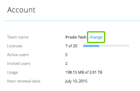 Change the Business account name